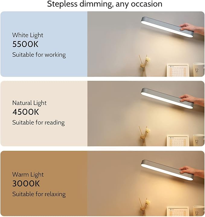 Closet Stick on Light, LED Dimmable Under Cabinet Lighting Wireless, Magnetic Night Light Bar with Rechargeable Battery, for Kitchen Stairs Hallway Sink Counter