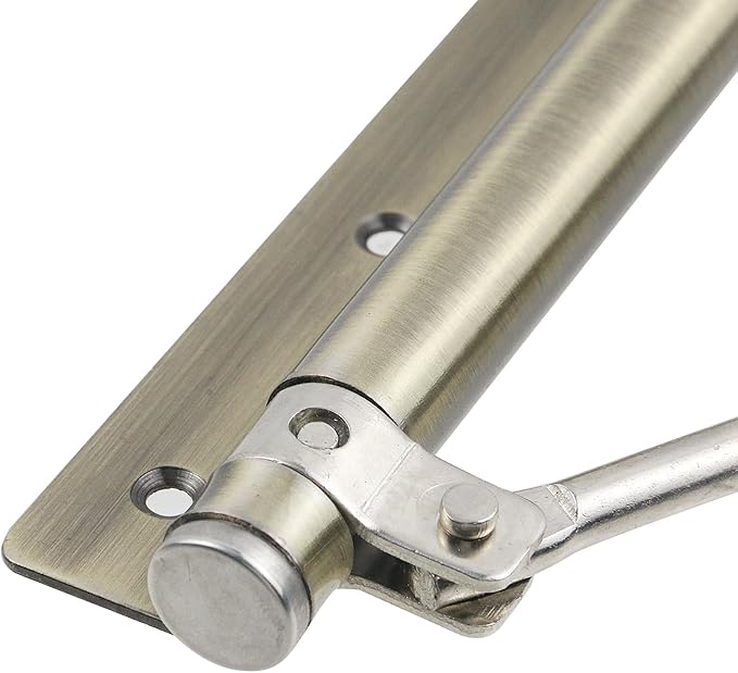 Geesatis 1Pcs Safety Spring Door Closer, Stainless Steel Adjustable Automatic Door Closer,Right or Left Wing Door(Cyan)