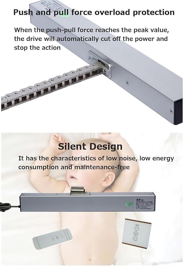 Automatic Window Opener, Electric Window Opener Actuator with Wall Switch and Remote Control, 400 Torque & Double-Layer Chain and Silent Design, for Skylight Window Greenhouse and Roof Vent