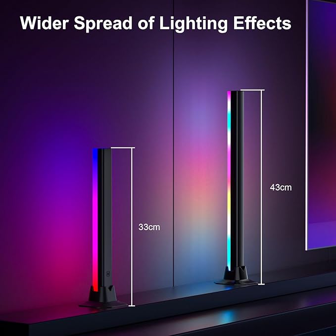 MIHEAL RGB Light Bar, Music Sync RGB LED Lights Bar, USB Powered Mood Lighting, Remote Control Color Changing Gaming TV Backlight, 8 Dynamic Modes for PC Room Monitor Desk …