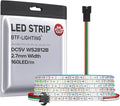 BTF-LIGHTING WS2812B IC RGB 2.7mm Ultra Narrow LED Strip 0807SMD DC5V Individually Addressable 9.8FT 160Pixels/m 480LED Dream Color Tape Light for Home DIY Decoration IP30 (No Adapter or Controller)
