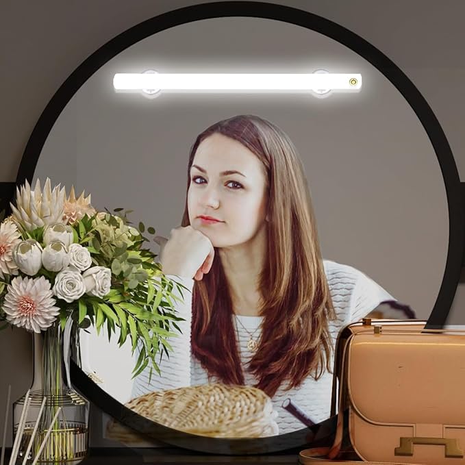 Cordless Rechargeable LED Vanity Mirror Light with Daylight Bulbs for Bathroom Makeup and Dressing Tables
