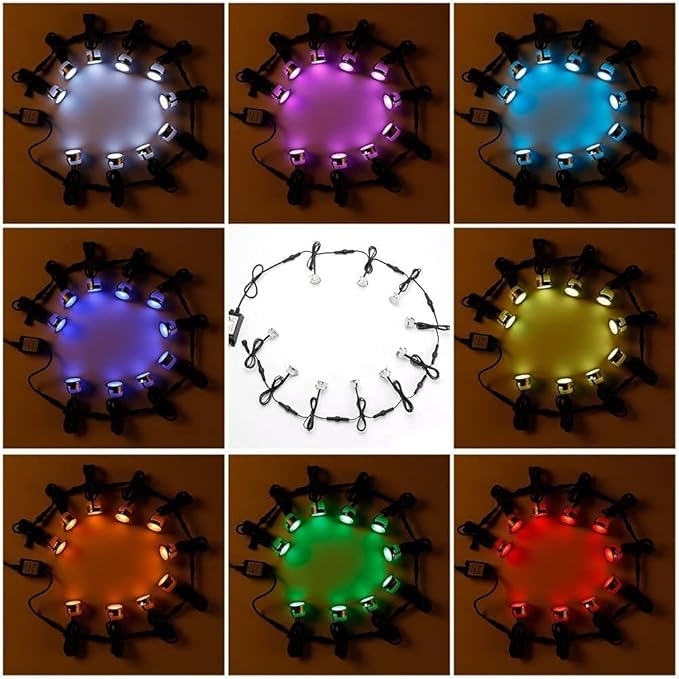 Sumaote LED Deck Lights Kit, 20pcs Φ1.22 WiFi Wireless Smart Phone Control Low Voltage Recessed RGB Deck Stair Lights Waterproof Outdoor Step Yard Path Landscape Decor