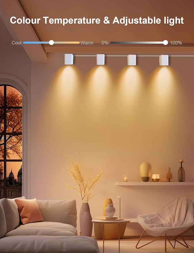 APPECK RGBCW Smart Wall Sconces - 54 Dynamic Scene WiFi Wall Lights Compatible with Alexa, Music Sync and Timer Function, Indoor Light Fixture for Party Living Room, Bedroom, Decoration(6 Pack)
