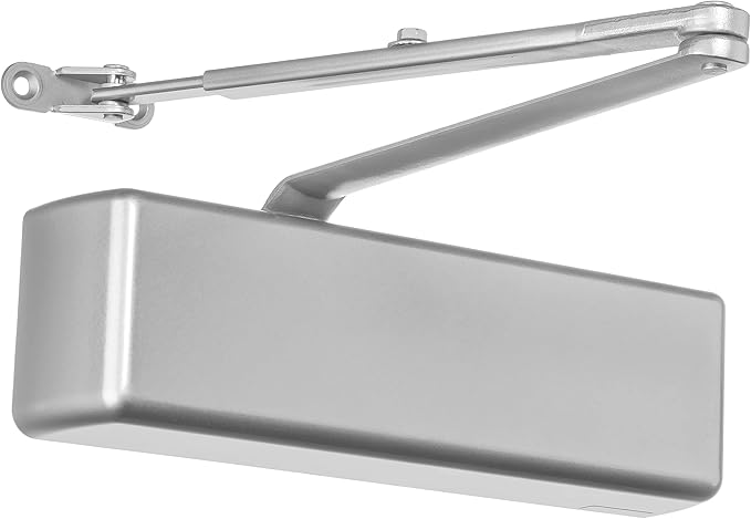 Dynasty Hardware Door Closer, Grade 1 Heavy Duty Commercial Hydraulic Closer, Self-Closing, Adjustable Spring Size 1-6, ADA Compliant, Surface Mount, Sprayed Aluminum, Series 4401