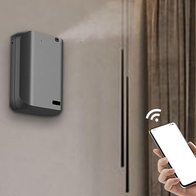 Fdit Smart Scent Air Machine, Wall Mounted Commercial Fragrance Diffuser with App Control for Hotels Offices and Spas, Near Silent Operation with Adjustable Scent Strength (Black)