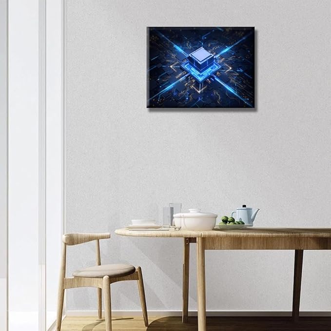 LSIUHWUWI Motherboard Digital Chip Wall Decor Artwork Technology Digital Pictures for Bedroom Canvas Wall Art House Decorations Wall Posters and Prints Ready to Hang for Office Home Walls 12x16 INCH