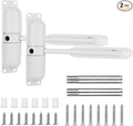 2PCS Automatic Door Closer for Home, Heavy Duty Zinc Alloy Auto Door Closer with Spring Tension, Self-Closing Safety Hardware for Interior Doors, White (2-Pack)