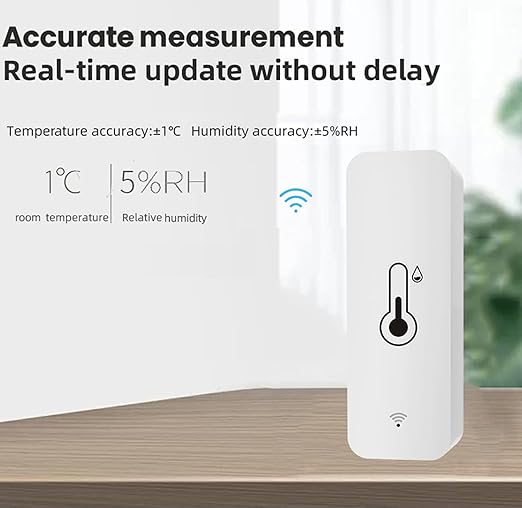 2-Pack WiFi Temperature Humidity Sensor: Indoor Thermometer Hygrometer with App Alert, Free Data Storage Export, Smart Temperature Humidity Monitor for Home Pet Greenhouse, Compatible with Alexa