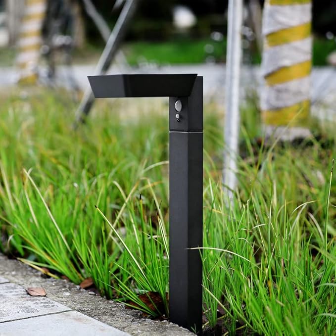 Solar Pathway Lights Outdoor, 20in LED Landscape Path Light with Dusk to Dawn Photocell Motion Sensor, Waterproof Solar Driveway Light, Aluminum Solar Powered Garden Lights for Walkway