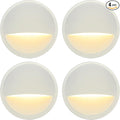 GKOLED Low Voltage LED Deck Light, Landscape Step Stair Railing Lights with 2W Integrated LED Chips, Die-cast Aluminum 12V AC/DC Accent Lighting Fixtures with White Powder Coated Finish, Pack of 4
