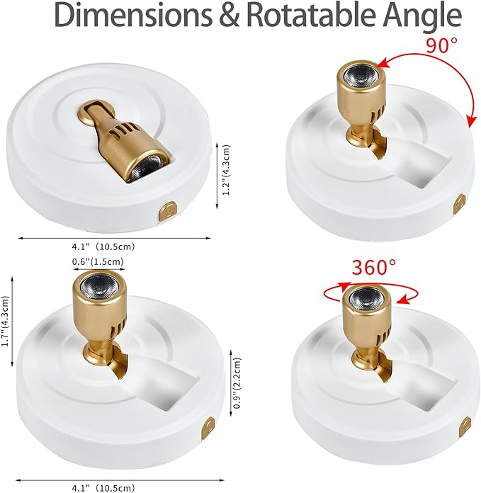 2-Pack Wireless LED Spotlight, Rechargeable Picture Lights, Uplighting Indoor, Painting Light with Remote Dimmable and Timer, Plant Spot Lights for Wall Art Display Dartboard Painting Artwork