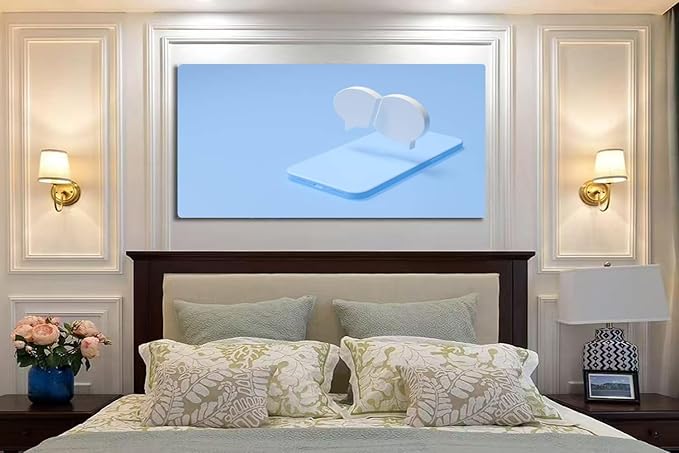 Wibinuki Wall Art Wall Decor Wall Paintings Chbot artificial intelligence mobile ch texting messaging for Living Room Bedroom Bathroom Home Decor Can Be Hung Directly 20"x 40"