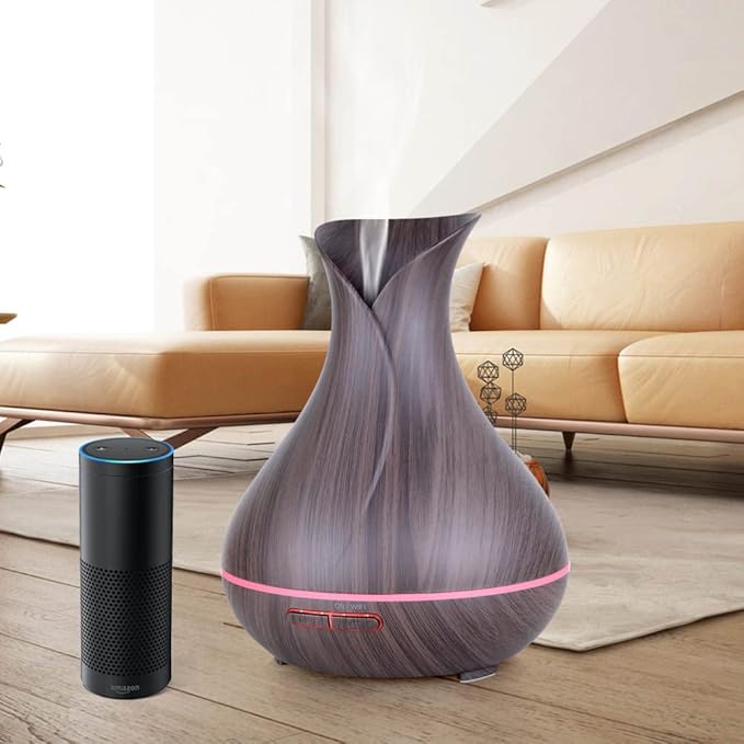 Smart WiFi Wireless Essential Oil Aromatherapy Diffuser, Compatible with Alexa & Google Home, Phone App & Voice Control, Large Ultrasonic Diffuser, LED & Timer Settings