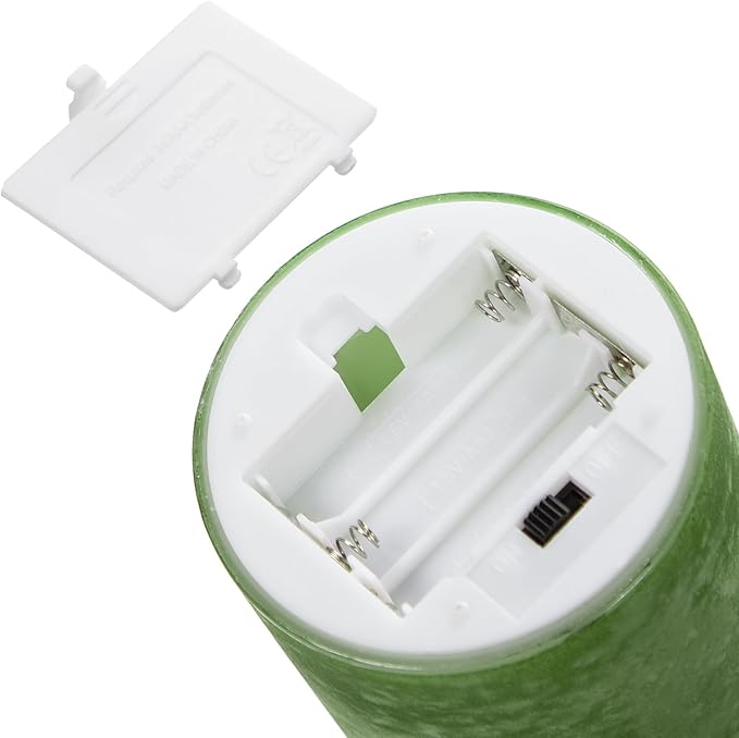 Mingfuxin Green Flameless Candles with Remote, Real Wax Battery Operated Candles with Timer, Set of 3 Electric LED Pillar Fake for Party Halloween Christmas Home Living Room Decor