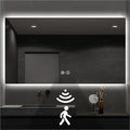 Backlit LED Bathroom Mirror, Infrared Motion Sensor Vanity Mirror with 3-Color Lights, Stepless Dimmable Wall Lighted Mirror with Anti-Fog, Memory, Rectangular (36" H x 48" W)