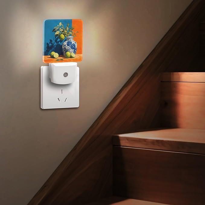 Night Lights Plug Into Wall, Cerulean Contrast LED Smart Light Sensor Night Light Auto Dusk to Dawn for Hallway, Bedroom, Bathroom, Stairway