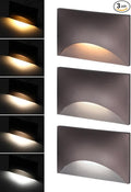 LEONLITE 5CCT 120V LED Step Lights, 150LM 5%-100% Dimmable Stair Lights Indoor Outdoor IP65 Waterproof, Aluminum Anti-Glare Shell, CRI90 ETL 2700K/3000K/3500K/4000K/5000K, Oil Rubbed Bronze, Pack of 3