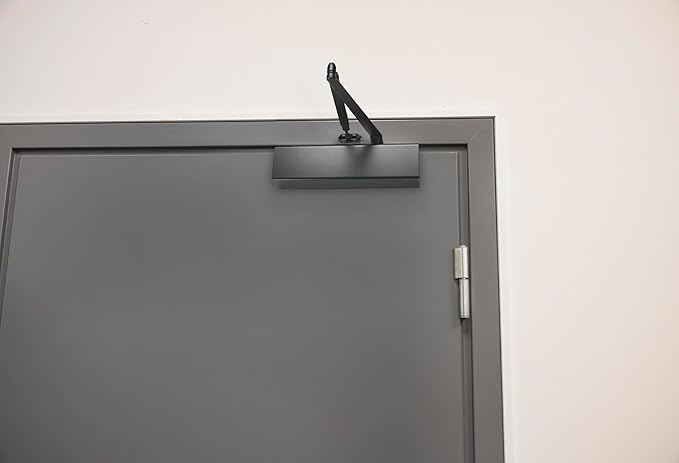Heavy Duty All in ONE COMM Closer with MOUNTING Plate UL Listed, Aluminum (Matte Black)