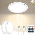 2 Pack Rechargeable Motion Sensor Ceiling Light with Remote - Magnetic Wireless Ceiling Light Battery Powered for Closet Shower Stairs Shed Hallway ect