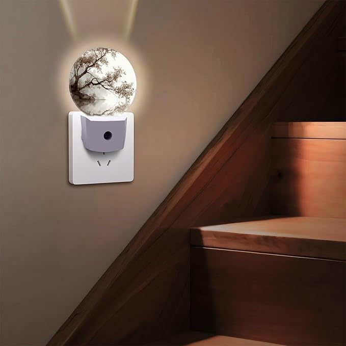 Night Lights Plug Into Wall, Misty Wash LED Smart Light Sensor Night Light Auto Dusk to Dawn for Hallway, Bedroom, Bathroom, Stairway