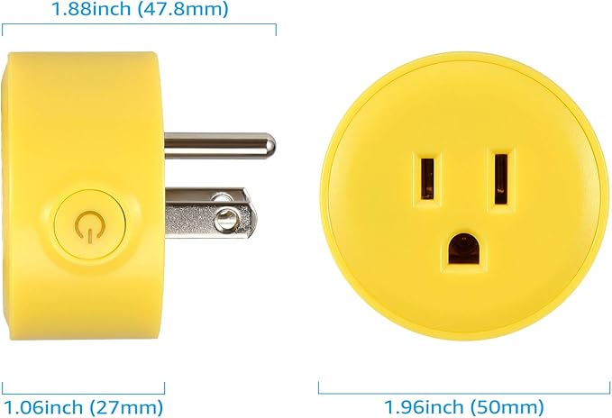 LITEdge Smart Plug Work with Alexa, Mini Smart Outlet Wifi Plug Google Home Assistant Voice Control, No Hub Required, Only Supports 2.4GHz Network, Timer Function, ETL Listed, Yellow Finish, Pack of 6