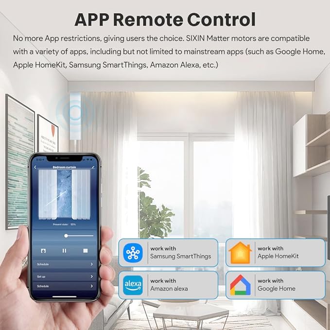 S Folding Corrugated Electric Smart Curtains System, Automatic Curtain Opener, Motorized Curtains Rod, Compatible with Apple HomeKit/Samsung SmartThings (Track length 7 Meters (275.99 inches))