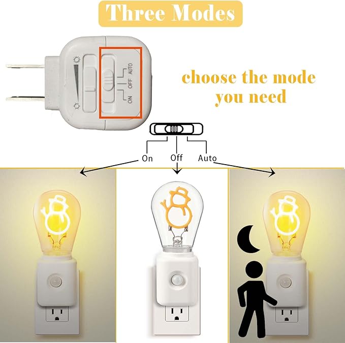 LED Night Light Plug-in with Smart Dusk-to-Dawn & Motion Sensor, 1W 10-100LM Dimmable, 2200K, for Bedroom, Hallway, 1 Pack