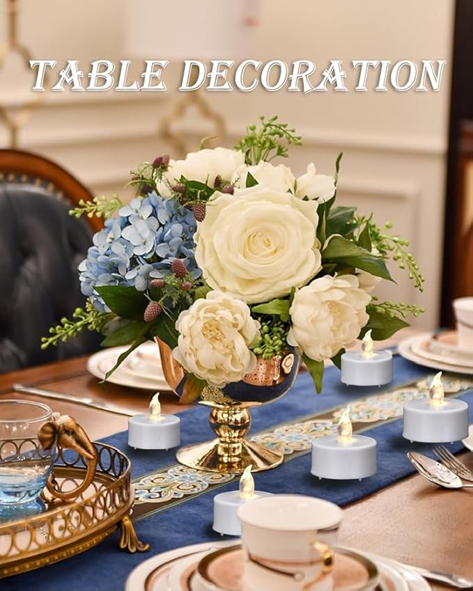 Tea Lights Candles Battery Operated with Remote Control, 24Pcs Flickering Flameless Candle with Timer, Long Lasting 400+ Hours Led Electric Candle for Home Decor, Wedding, Party (WarmWhite)