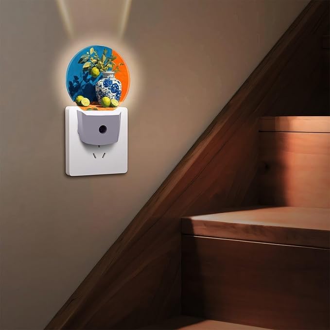 Night Lights Plug Into Wall, Cerulean Contrast LED Smart Light Sensor Night Light Auto Dusk to Dawn for Hallway, Bedroom, Bathroom, Stairway