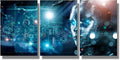 Framed Wall Art Modern Canvas Wall Art 3 Panels Machine Learning, Data Exchange, Industry 4.0 Posters Pictures Print on Canvas for Living Room Bedroom Wall Decoration, 12x16inchx3