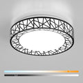 12 Inch Flush Mount Ceiling Light, Modern Black LED Ceiling Light Fixture, 20W 1400LM 2700-6500K Adjustable, Dimmable Ceiling Lights for Bedroom, Kitchen, Hallway, Bathroom, ETL Listed