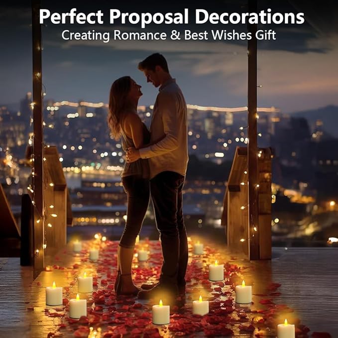Rechargeable Tea Lights with Timer Control,1.5”×2”Electric LED Candles Flickering Warm White for Valentine, Wedding Decor,Home Decoration(6pcs)