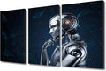 TUMOVO AI Intelligence Prints Wall Art Home Wall Decorations Robot Large Wall Decor 3 Pieces Robot Canvas Wall Art AI Artwork for Home Office Decoration Framed Ready to Hang, 36" Wx24 H