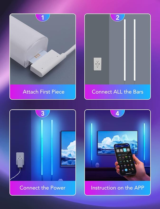 Govee RGBIC LED Lights, Wi-Fi Smart Home Creative Wall Lights with Music Sync, Compatible with Alexa Google Assistant for Indoor Gaming Decor