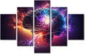 Canvas Wall Art Brain Power Lightning Wall Art for Bedroom Abstract Brain Wall Decor Art Paintings 5 Pieces Neuronal Impulses Modern Giclee Artwork for Office Home Decor Ready to Hang (60"Wx40"H)