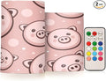 Cute Pigs Flameless Candles Color Changing LED Candles with Remote Control Battery Candles for Outdoor and Indoor Home and Room Decoration, 3'' x 4''/5'' Set of 2 Pieces