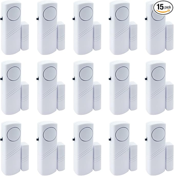 Door Window Alarm, 90DB Door Alarms for Kids Safety, Wireless Sensor Door Window Burglar Alarm-Window Pool Alarms for Home, 15 Pack