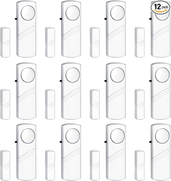Door Window Alarm, 95DB Door Alarms for Kids Safety, Wireless Sensor Door Window Burglar Alarm-Window Pool Alarms for Home (12 Pack)