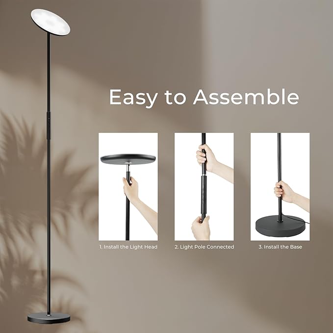 Floor Lamp, 2800LM RGBWW Smart Standing Lamps for Living Room with Smart App & Voice Control, 69.3in Torchiere Floor Lamps Color Changing, 350°Rotating LED Tall Lamp for Bedroom Office Gaming Party