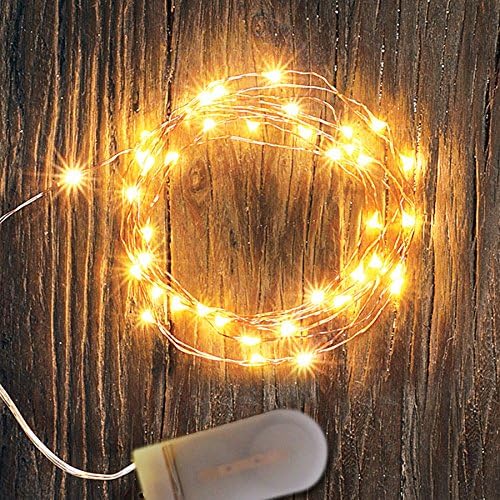 6-Pack 7Ft Starry String Lights No Remote Fairy String Lights 20 Micro Starry LEDs On Copper Wire CR2032 Batteries Included,For Wedding Centerpiece,Party,Christmas Table Decor(Copper Warm White)