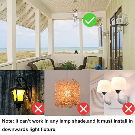 Motion Activated Light Socket,E26 Motion Security Light Bulb Socket Indoor for Front Door Porch Garage Basement Hallway Closet (2 Pack)