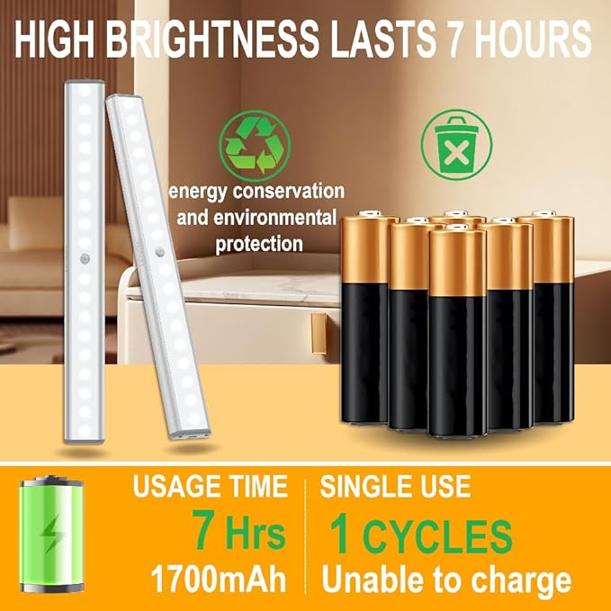 LEPOTEC LED Wall Light,Rechargeable Motion Sensor Wall Sconce,3-Mode Under Cabient Lighting,1700mAh Battery & Type-C Charging,Magnetic Mount for Porch/Hallway/Bedroom