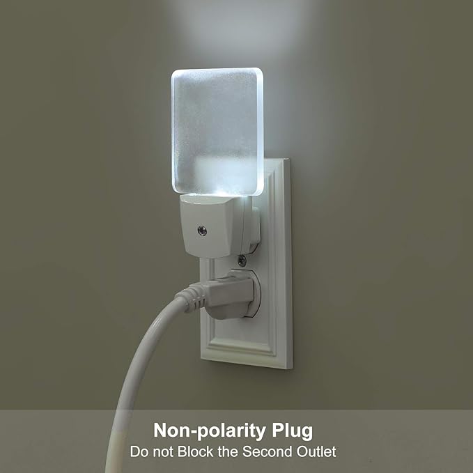 DEWENWILS Night Lights Plug into Wall, Plug in LED Night Lights with Dusk to Dawn Sensor, Cool White Nightlight for Bathroom, Hallway, Kitchen, Frosted Acrylic Shade, 4 Pack