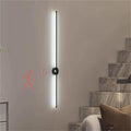 LED Long Strip Wall Lights with Motion Sensor Wall Lamp 3000K/4000K/6000K Wall Modern Simple Aluminum Mounted Indoor Bedside Decoration Light Living Room(Black White Light,80cm)