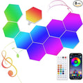 Smart Hexagon Light 8 Pack - APP+Remote Control, Music Sync RGB Wall Panels for Gaming Room, Bedroom Beige