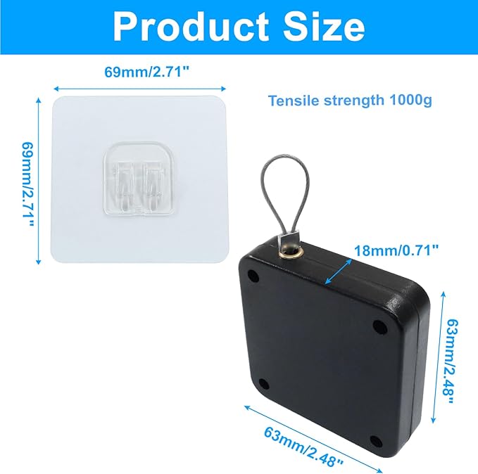 2Pcs Automatic Sliding Door Closer, Black, Steel, 1000g Tension, Punch-Free, Drill-Free, Office/Bathroom/Residential