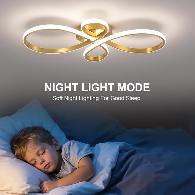 Modern LED Ceiling Light, Hallway Light Gold Close to Ceiling Light for Kitchen Bedroom Balcony Bathroom Living Room (23.62Inch)
