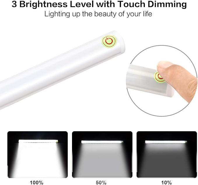 Cordless Rechargeable LED Vanity Mirror Light with Daylight Bulbs for Bathroom Makeup and Dressing Tables