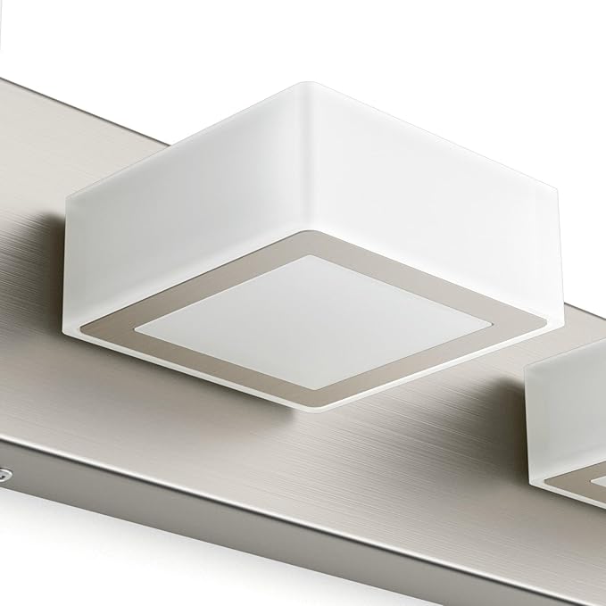 Ralbay Brushed Nickel Bathroom Vanity Lights 30inch Metal Acrylic LED Modern Bathroom Wall Lighting Fixtures Over Mirror Brushed Nickel (White Light 6000K, Non-dimmable)